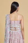 Samyukta Singhania_Rose Gold Lehenga And Blouse Silk Chiffon Embroidery Thread & Sequin Set_at_Aza_Fashions