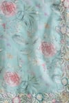 Shop_Samyukta Singhania_Green Lehenga And Blouse Silk Chiffon Embroidery Thread Sweetheart Cutdana Set_Online_at_Aza_Fashions
