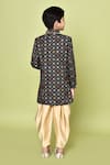 Shop_Samyukta Singhania_Black Velvet, Satin Sequins, Embroidery Sherwani And Dhoti Pant Set _at_Aza_Fashions