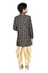 Samyukta Singhania_Black Velvet, Satin Sequins, Embroidery Sherwani And Dhoti Pant Set _Online_at_Aza_Fashions