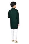 Shop_Samyukta Singhania_Green Cotton Rayon Embroidered Floral Pathani Kurta And Pyjama Set _Online_at_Aza_Fashions
