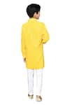 Shop_Petite Pomme_Yellow Cotton, Rayon Sequins, Embroidery Floral Pathani Kurta And Pyjama Set _Online_at_Aza_Fashions