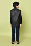 Shop_Samyukta Singhania_Black Cotton Satin, Polyester, Silk Embroidery Printed Coat And Trouser Set _at_Aza_Fashions