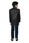 Shop_Samyukta Singhania_Black Cotton Satin, Polyester, Silk Embroidery Printed Coat And Trouser Set _Online_at_Aza_Fashions