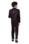 Shop_Petite Pomme_Wine Cotton Satin, Polyester, Terrycloth Sequins Embroidered Coat Set 