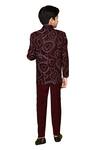 Shop_Petite Pomme_Maroon Polyester, Cotton, Terrycloth Abstract Pattern Work Coat Pant Set _Online_at_Aza_Fashions