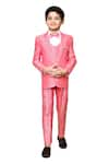 Buy_Samyukta Singhania_Pink Terry Solid Notched Lapel Coat Suit Pant Set 