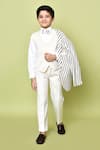 Shop_Banana Bee_White Velvet Striped Coat Suit Pant Set