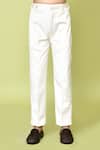 Banana Bee_White Velvet Striped Coat Suit Pant Set_Online