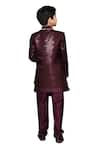 Samyukta Singhania_Maroon Silk Embroidered Sequins Sherwani Kurta Set _at_Aza_Fashions