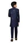 Buy_Petite Pomme_Blue Rayon, Linen Sequins Navy Sherwani Set _Online_at_Aza_Fashions