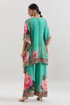 Shop_Basanti - Kapde Aur Koffee x AZA_Green Crepe Printed Sequins V Neck Floral Kurta And Pant Co-ord Set