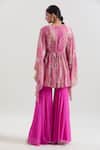 Shop_Basanti - Kapde Aur Koffee x AZA_Pink Georgette Printed Sequins Round Paisley Gathered Tunic And Sharara Set