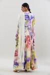 Shop_Basanti - Kapde Aur Koffee x AZA_Multi Color Crepe Printed Floral Zero Neck Abstract Anarkali With Dupatta