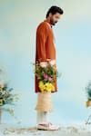 Shop_Nero India_Orange Chanderi Embroidered Dori Straight Kurta With Pant _Online_at_Aza_Fashions