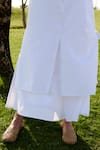 RAAS LIFE_White Linen Cotton Plain Collared Neck Magnolia Tunic With Pant _at_Aza_Fashions