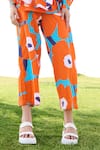 Shop_RAAS LIFE_Orange Linen Cotton Print Mekko Floral V Neck Rosa Top With Pant _Online_at_Aza_Fashions