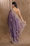 Shop_Samyukta Singhania_Purple Zimmy Choo Hand Embroidered Floral Saree With Running Blouse _at_Aza_Fashions