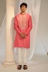 Buy_Soniya G x AZA_Pink Handloom Embroidered Floral Kurta Set _at_Aza_Fashions