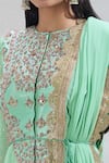 Shyam Narayan Prasad_Green Embroidered Floral Round Anarkali Set _at_Aza_Fashions