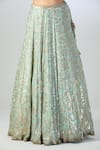 Nakul Sen_Blue Embellished Rose Zero Neck Sequin Lehenga Set _Online_at_Aza_Fashions