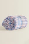 Shop_The Baby Atelier_Pink Organic Cotton Chequered Contrast Pattern Junior Quilt _at_Aza_Fashions