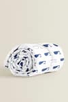 The Baby Atelier_White Organic Cotton Dolphin Print Duvet Cover _Online_at_Aza_Fashions