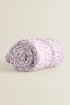 The Baby Atelier_Red Organic Cotton Flower Print Duvet Cover _Online_at_Aza_Fashions