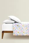 Shop_The Baby Atelier_Multi Color Organic Cotton Whimsical Flowers Print Junior Bed Cover _at_Aza_Fashions