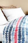 The Baby Atelier_Blue Organic Cotton Brushstroke Print Junior Bed Cover _Online_at_Aza_Fashions