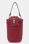 VERSUHZ_Maroon Crystal Stone Embellished Clutch _Online_at_Aza_Fashions