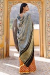 Shop_Geroo Jaipur_Yellow Modal Silk Printed Pallu Bandhani Saree With Unstitched Blouse Piece_at_Aza_Fashions