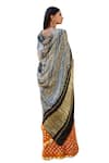 Buy_Geroo Jaipur_Yellow Modal Silk Printed Pallu Bandhani Saree With Unstitched Blouse Piece