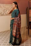 Shop_Geroo Jaipur_Green Modal Silk Printed Bandhani Pallu Saree With Unstitched Blouse Piece_Online_at_Aza_Fashions