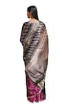 Buy_Geroo Jaipur_Purple Modal Silk Printed Bandhani Pattern Saree With Unstitched Blouse Piece