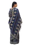 Buy_Geroo Jaipur_Blue Modal Silk Printed Ajrakh Gharchola Saree With Unstitched Blouse Piece