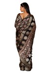 Shop_Geroo Jaipur_Black Modal Silk Printed Floral Gharchola Saree With Unstitched Blouse Piece_Online_at_Aza_Fashions