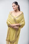 Buy_Nakul Sen_Yellow Embroidered Sequins Work Saree With Unstitched Blouse Piece_Online_at_Aza_Fashions