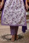 Kohsh_Purple Cotton Print Iris Bloom Round Neck Kurta Set_Online