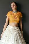 Buy_Shachi Sood_White Lehenga Fine Chanderi And Pure Silk Embroidered Thread Floral With Blouse _Online_at_Aza_Fashions