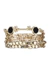 Buy_House Of Tuhina_Black Celeste Enamelled Multi Layer Bracelet _at_Aza_Fashions