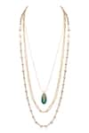 Buy_House Of Tuhina_Green Quartz Stone Layered Necklace_at_Aza_Fashions