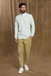 Buy_Arihant Rai Sinha_Multi Color Cotton Print Geometric Full Sleeve Shirt _Online_at_Aza_Fashions