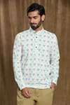 Shop_Arihant Rai Sinha_Multi Color Cotton Print Geometric Full Sleeve Shirt _Online_at_Aza_Fashions