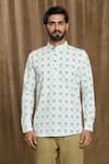 Arihant Rai Sinha_Multi Color Cotton Print Geometric Full Sleeve Shirt _at_Aza_Fashions