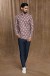 Buy_Arihant Rai Sinha_Multi Color Cotton Print Symmetric Motif Shirt _at_Aza_Fashions