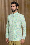 Arihant Rai Sinha_Multi Color Cotton Print Broken Tile Shirt _Online_at_Aza_Fashions