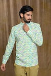 Buy_Arihant Rai Sinha_Multi Color Cotton Print Broken Tile Shirt _Online_at_Aza_Fashions