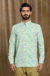 Arihant Rai Sinha_Multi Color Cotton Print Broken Tile Shirt _at_Aza_Fashions