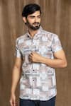 Buy_Arihant Rai Sinha_Multi Color Cotton Print Abstract Paisley Shirt _Online_at_Aza_Fashions